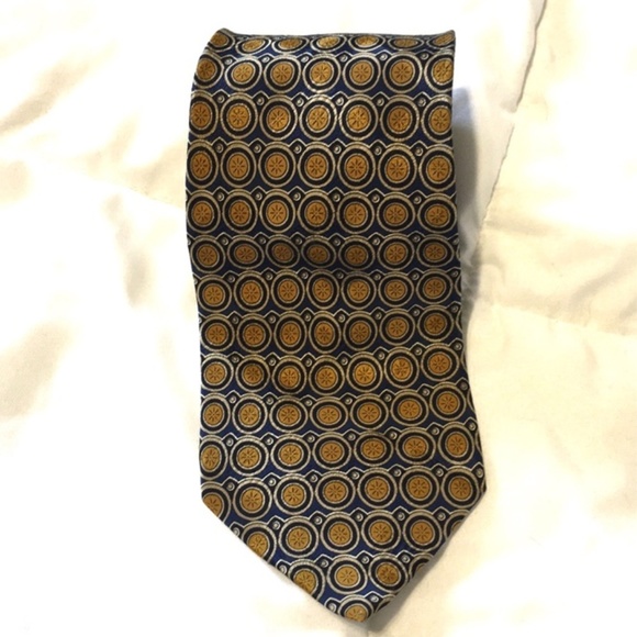 Valentino Other - Valentino 100% Silk Tie Made in Italy Gold Blue Valentino Other - Valentino 100% Silk Tie Made in Italy Gold Blue